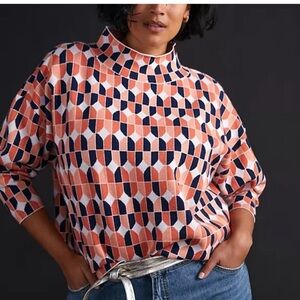 Maeve Pink and Black Knit Top